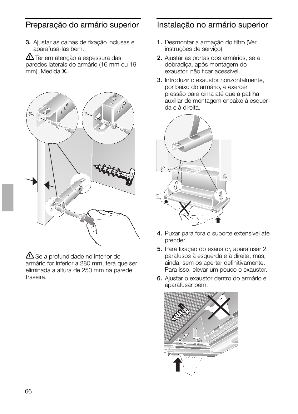Xx=16mm x=19mm | Bosch DHI645H grau-metallic Flachschirmhaube 60 cm User Manual | Page 66 / 68