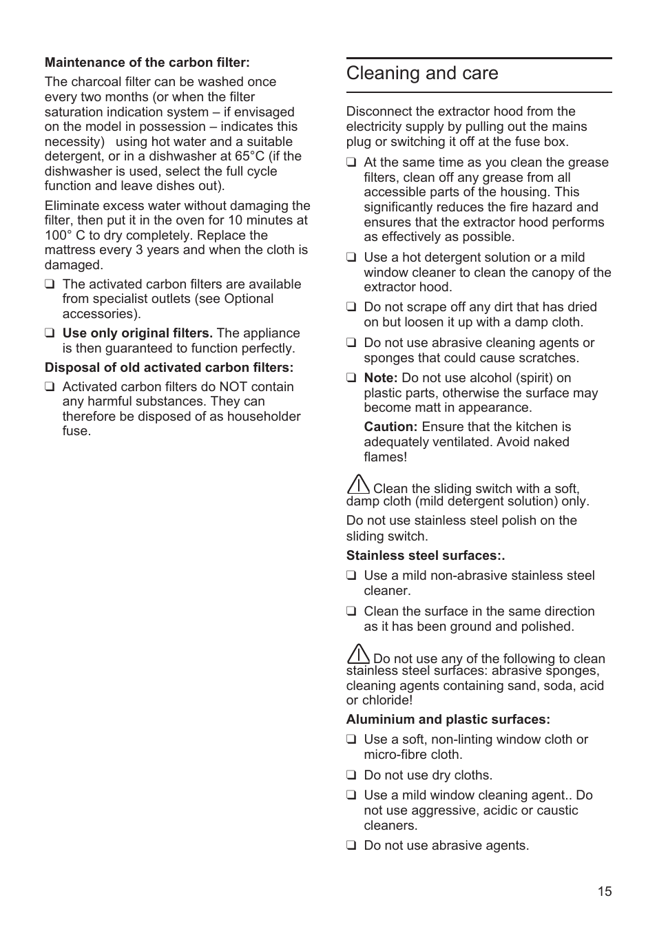 Cleaning and care | Bosch DWK096652 Edelstahl User Manual | Page 15 / 84