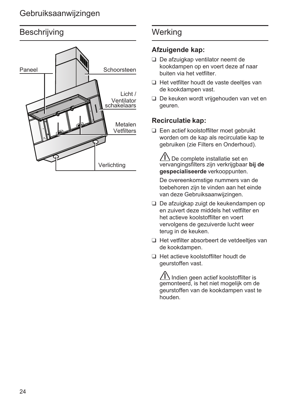 Gebruiksaanwijzingen werking, Beschrijving | Bosch DWK096652 Edelstahl User Manual | Page 24 / 84