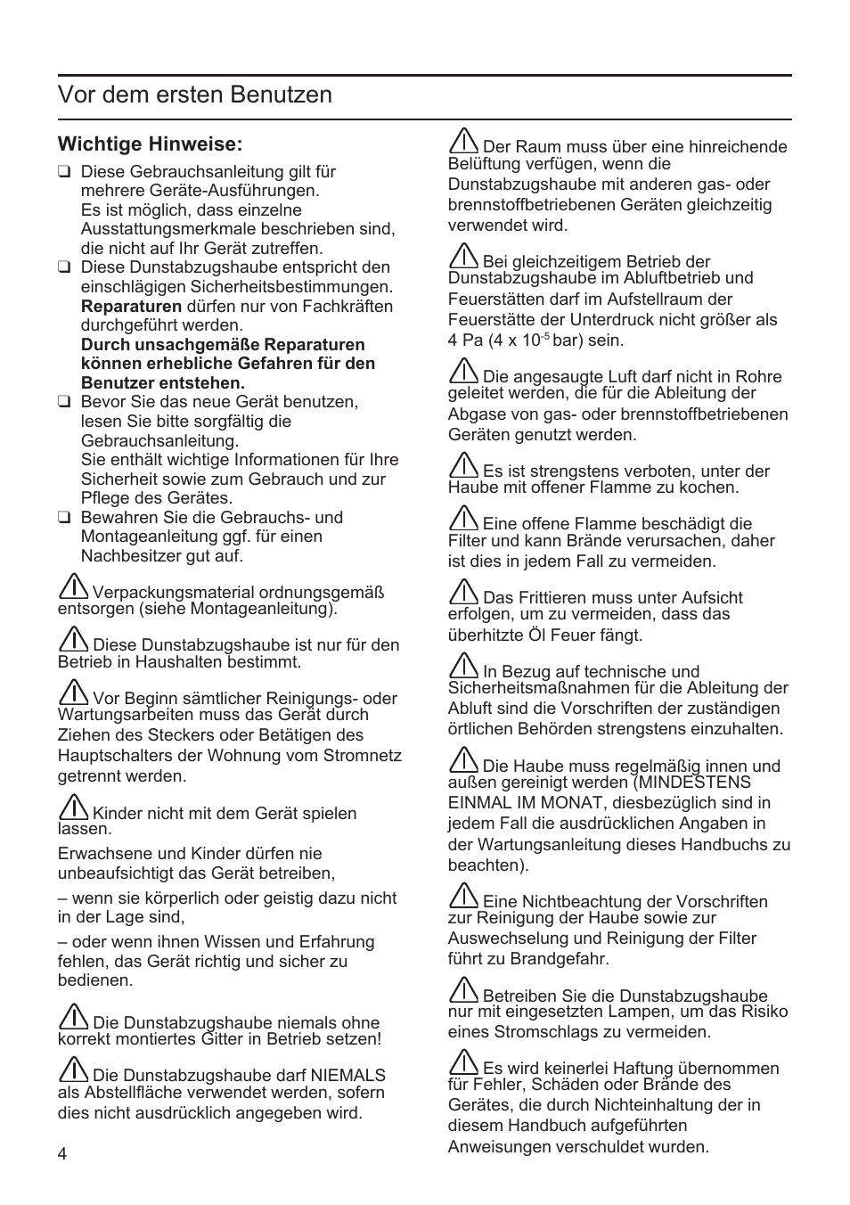 Vor dem ersten benutzen | Bosch DWK096652 Edelstahl User Manual | Page 4 / 84