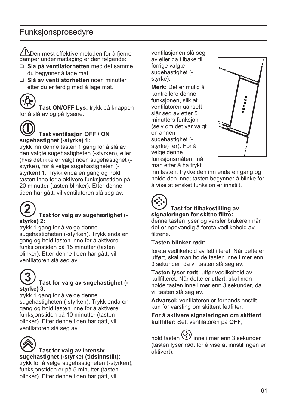 Funksjonsprosedyre | Bosch DWK096652 Edelstahl User Manual | Page 61 / 84