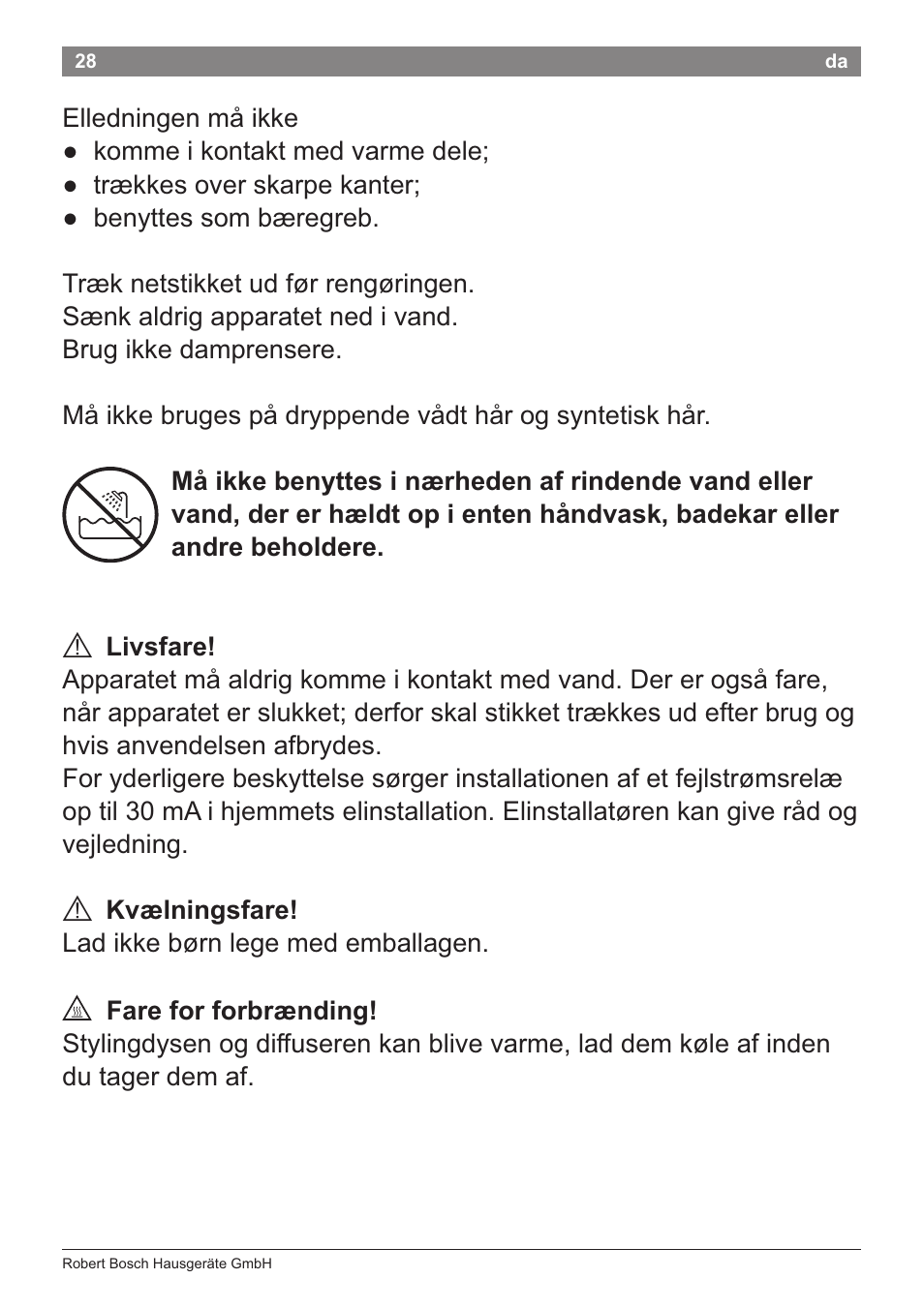 Bosch PHD5781 Haartrockner BrilliantCare Business User Manual | Page 30 / 106