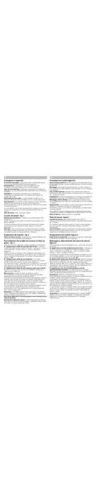 Plan de travail : plan, horizontal, stable, Piano di lavoro: stabile, in piano e orizzontale | Bosch PKC801N14D flächenbündig Elektro-Kochstelle User Manual | Page 3 / 9