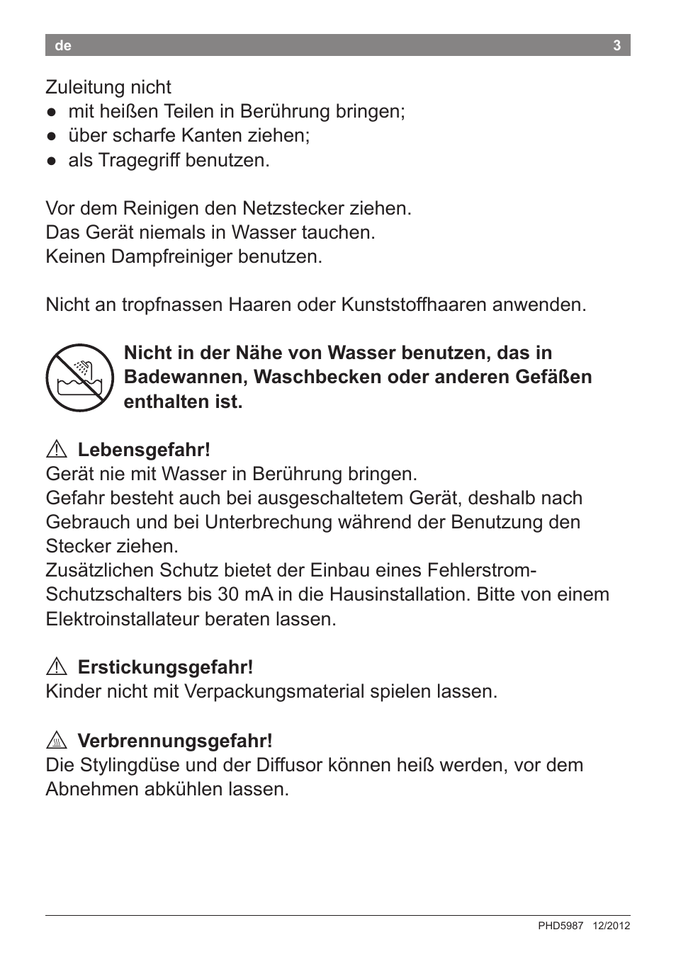 Bosch PHD5987 Haartrockner BrilliantCare Keratin Advance User Manual | Page 5 / 112