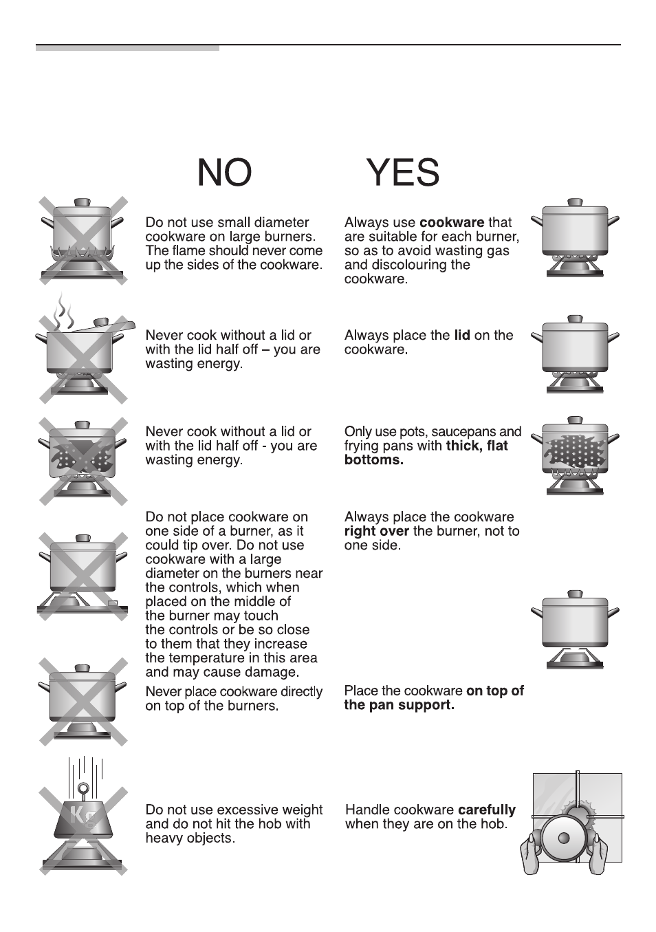 Warnings when in use for cooking | Bosch NNH615XEU Gas-Kochfeld Edelstahl 60 cm User Manual | Page 11 / 98