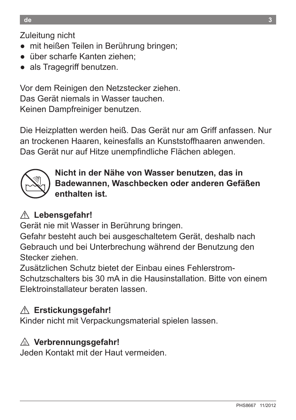 Bosch PHS8667 Haarglätter ProSalon SensorProtection User Manual | Page 7 / 134