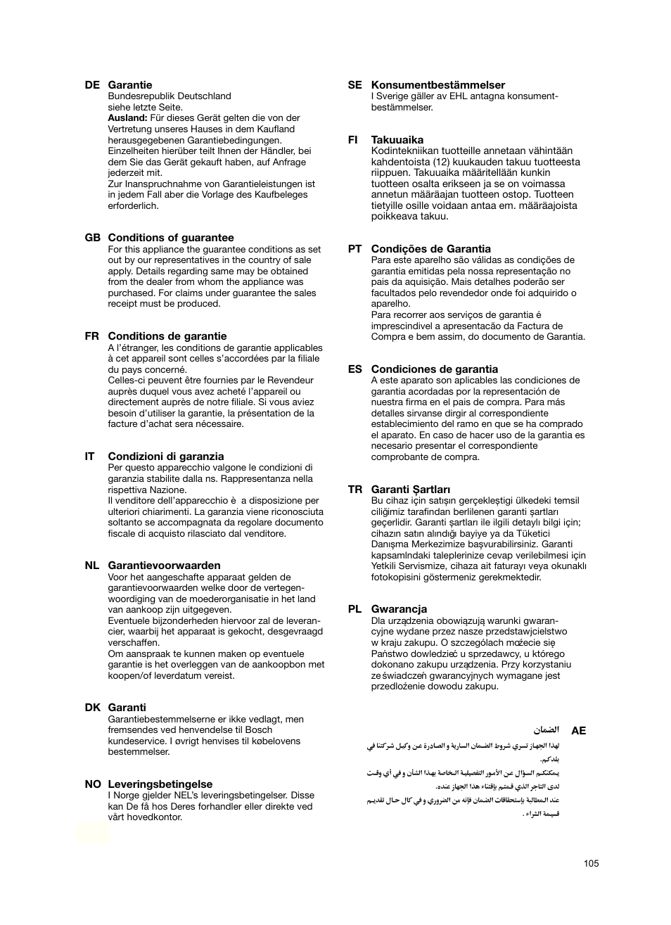 Bosch Roxx´x HomeProfessional Beutelloser Bodenstaubsauger BGS6PRO2 titanium User Manual | Page 105 / 117