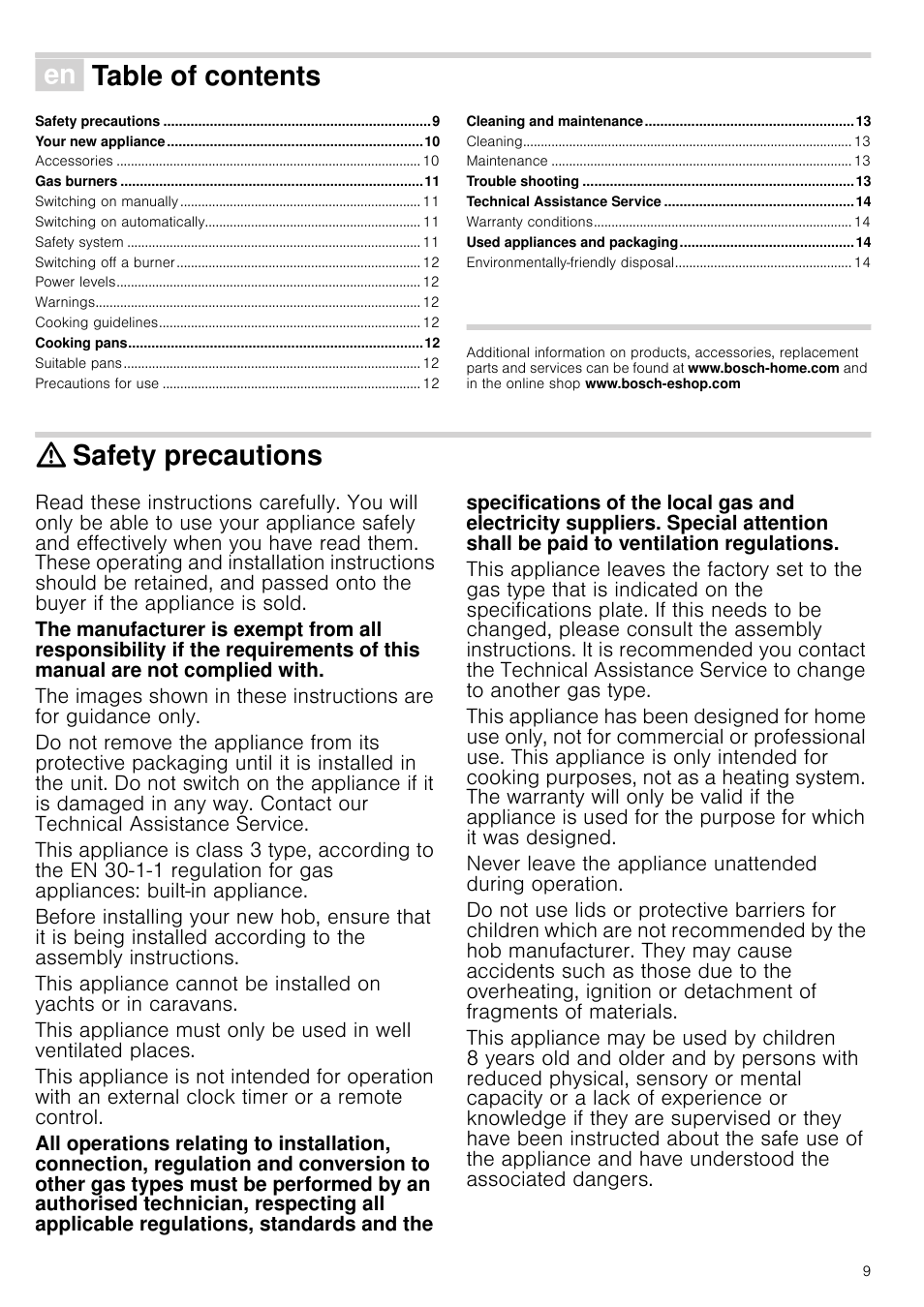 Bosch PCQ875B21E Gas-Kochstelle Edelstahl 75 cm User Manual | Page 9 / 52