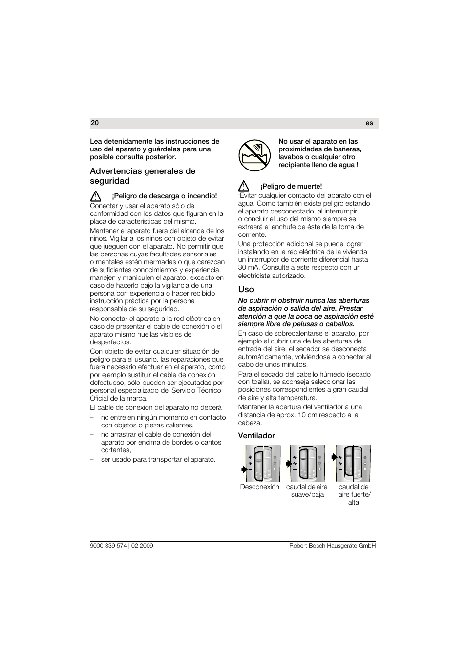 Bosch PHD7967 Haartrockner FancyTouch User Manual | Page 20 / 47