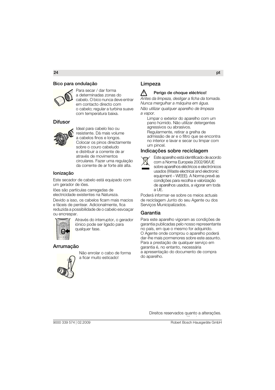 Bosch PHD7967 Haartrockner FancyTouch User Manual | Page 24 / 47