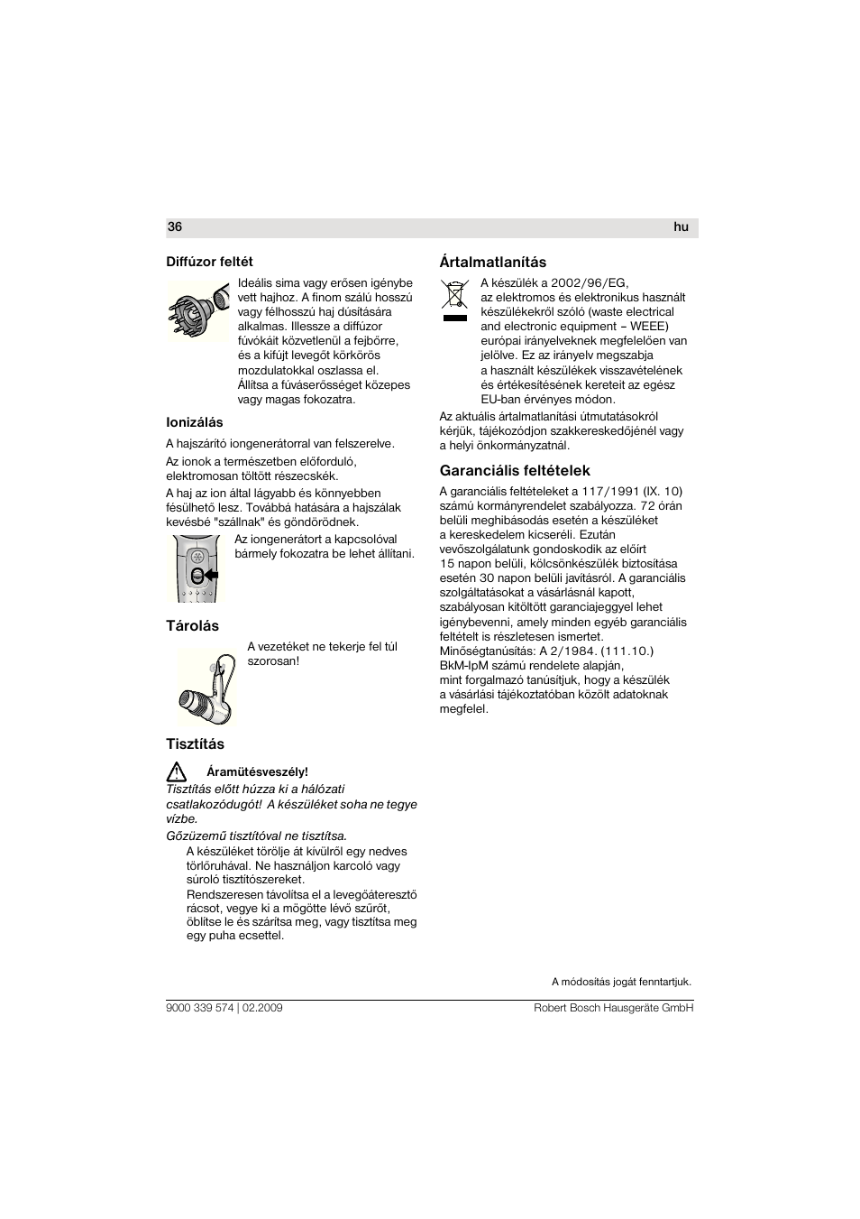 Bosch PHD7967 Haartrockner FancyTouch User Manual | Page 36 / 47