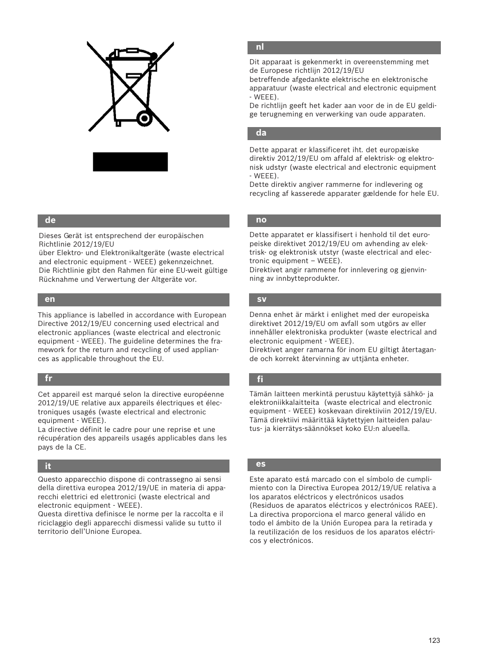 Bosch Relaxxx ProSilence66 Beutelloser Bodenstaubsauger BGS5SIL66A schwarz User Manual | Page 124 / 142