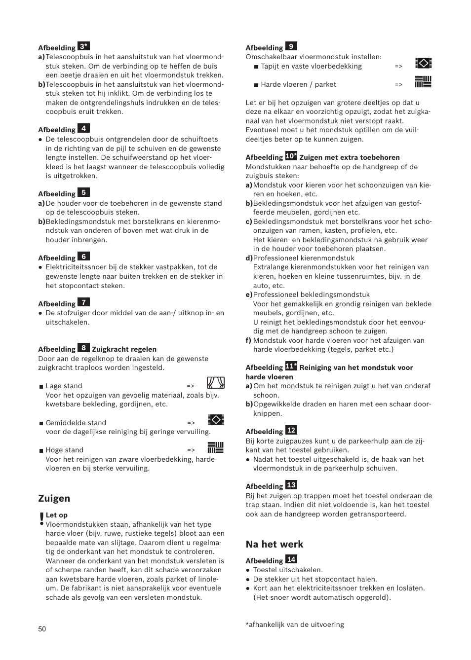 Zuigen, Na het werk | Bosch Relaxxx ProSilence66 Beutelloser Bodenstaubsauger BGS5SIL66A schwarz User Manual | Page 51 / 142