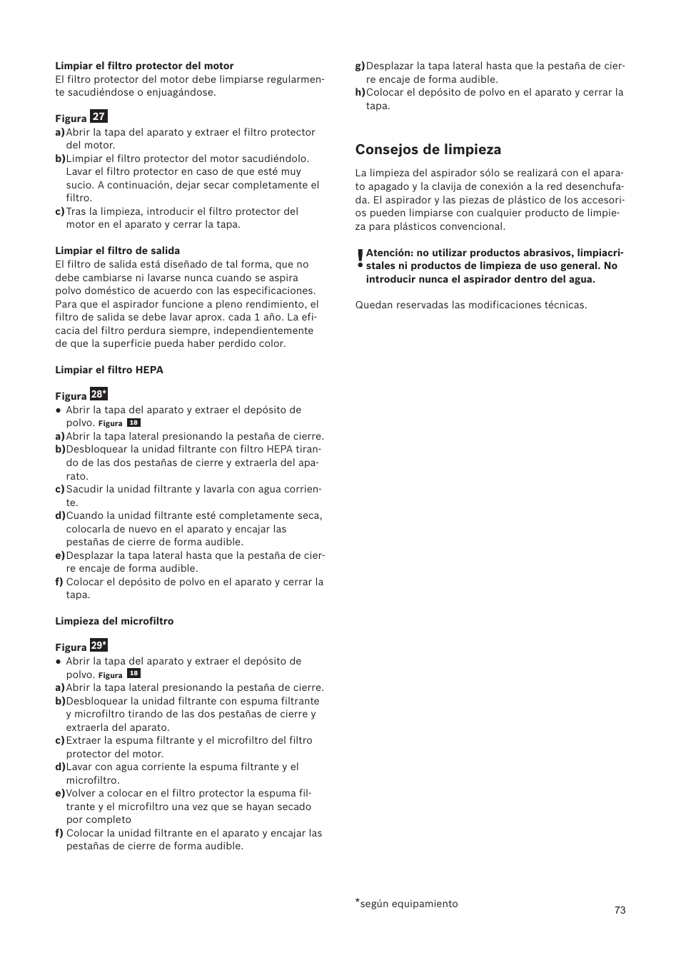 Consejos de limpieza | Bosch Relaxxx ProSilence66 Beutelloser Bodenstaubsauger BGS5SIL66A schwarz User Manual | Page 74 / 142