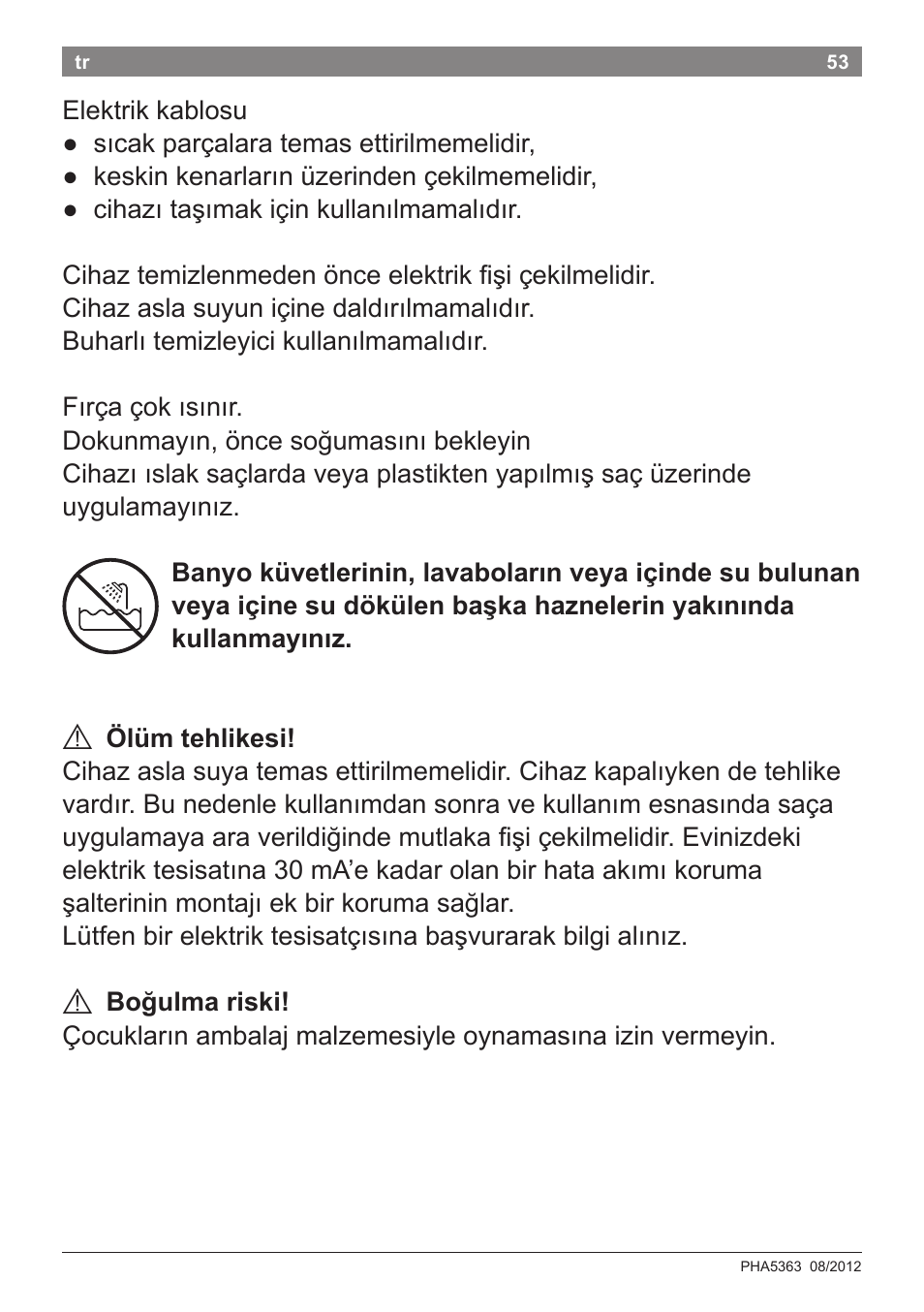 Bosch PHA5363 Warmluftstylingbürste BrilliantCare Quattro-Ion User Manual | Page 55 / 86