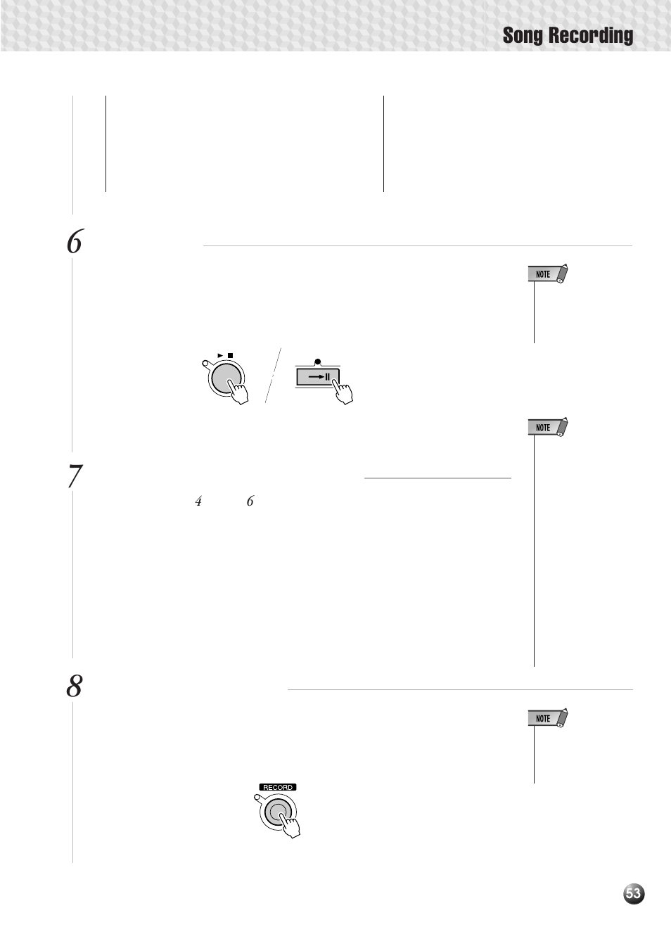 Song recording | Yamaha PSR-330 User Manual | Page 55 / 90