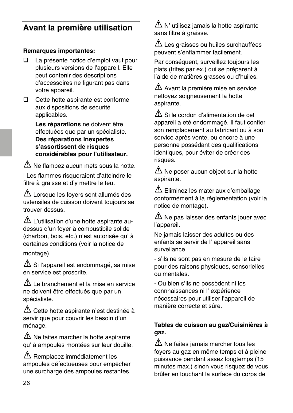 Avant la première utilisation | Bosch DID09T950 Edelstahl 90 cm breit Deckenlüftung User Manual | Page 26 / 124