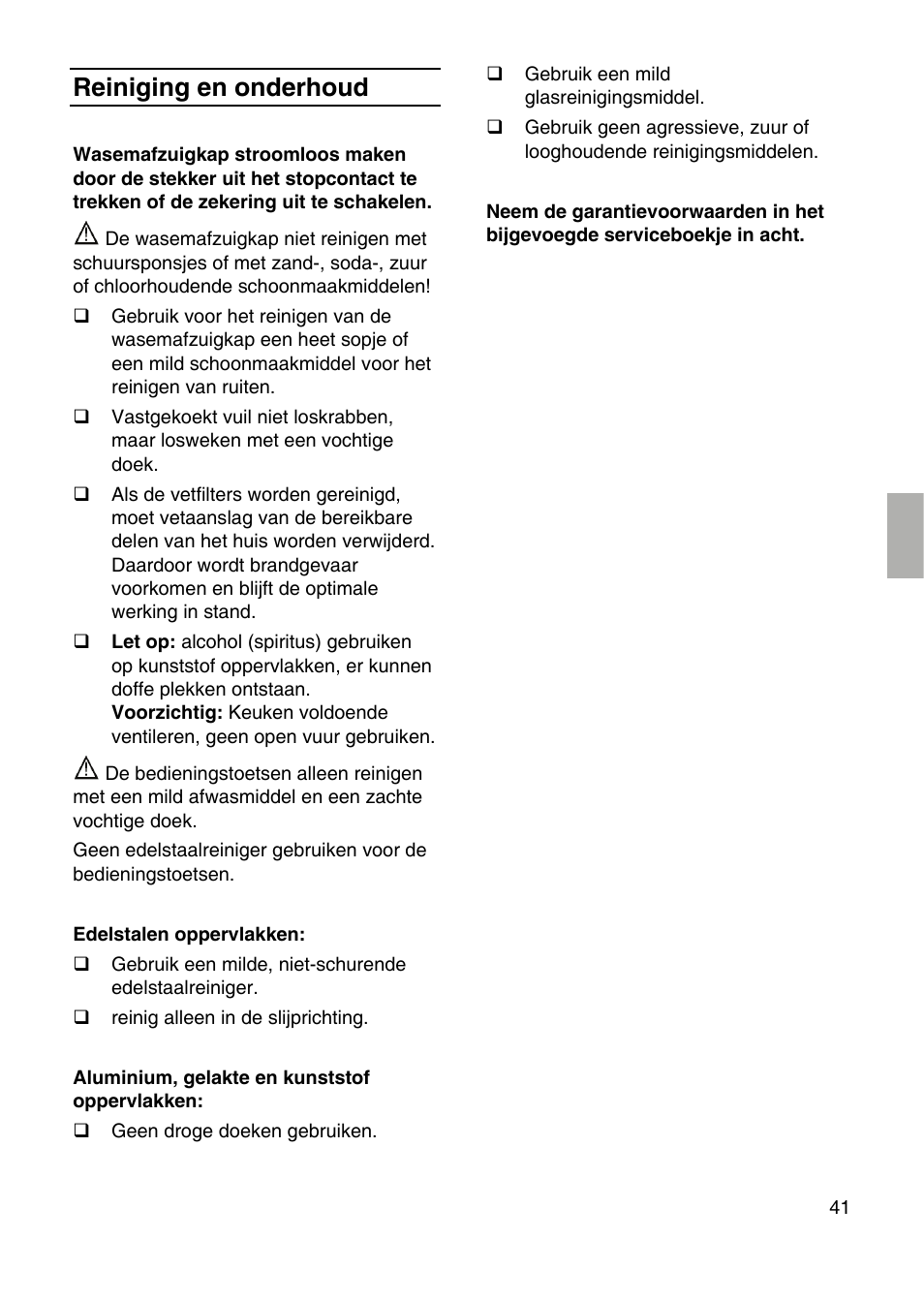 Reiniging en onderhoud | Bosch DID09T950 Edelstahl 90 cm breit Deckenlüftung User Manual | Page 41 / 124