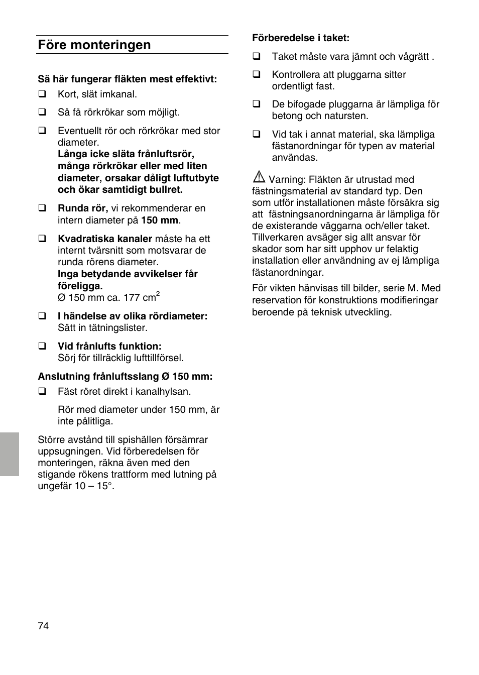 Före monteringen | Bosch DID09T950 Edelstahl 90 cm breit Deckenlüftung User Manual | Page 74 / 124