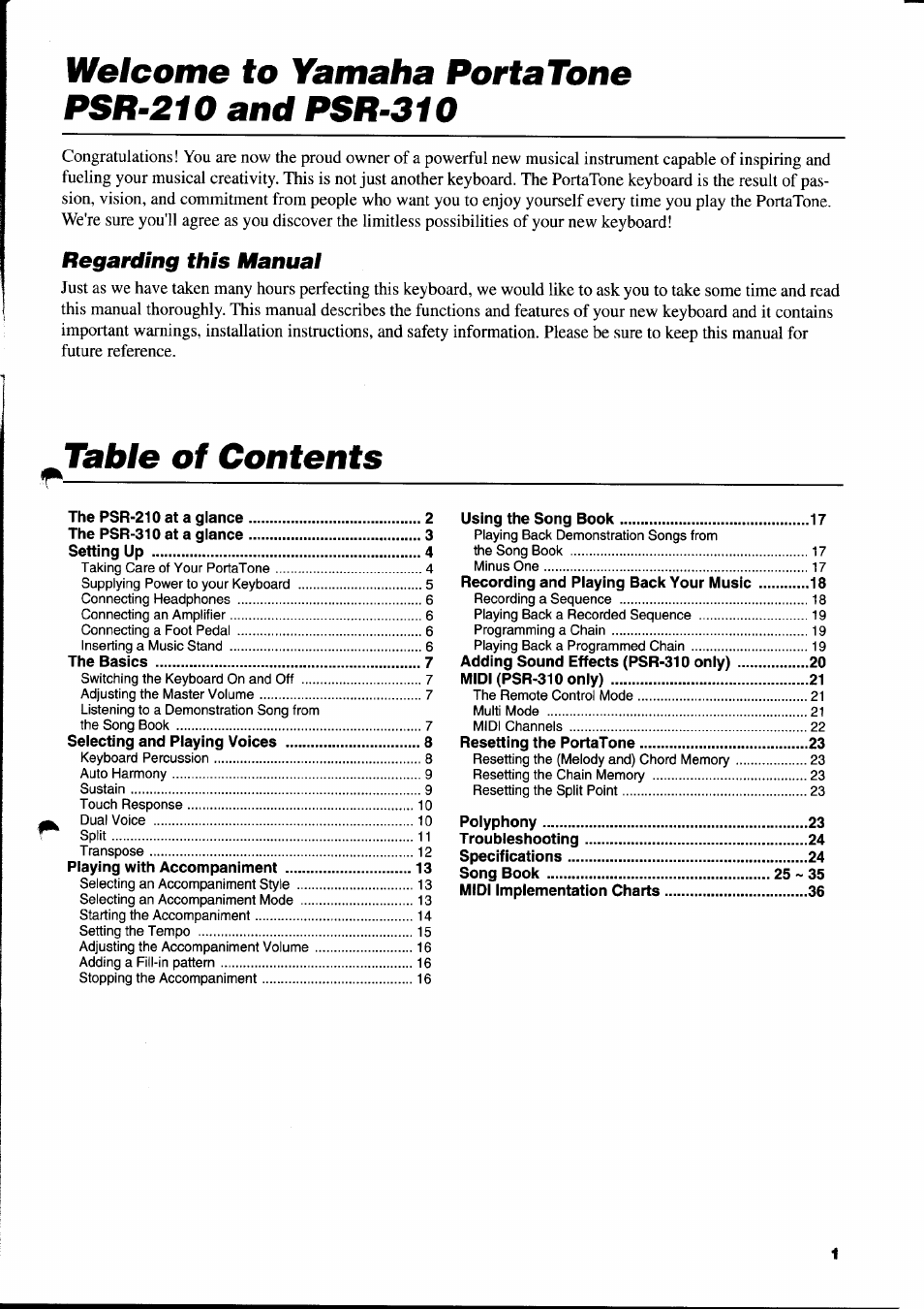 Yamaha PSR-310  EN User Manual | Page 3 / 40