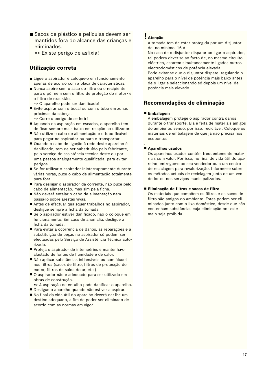 Bosch Freee Bodenstaubsauger mit Staubbeutel BSGL51332 vanilla User Manual | Page 18 / 108