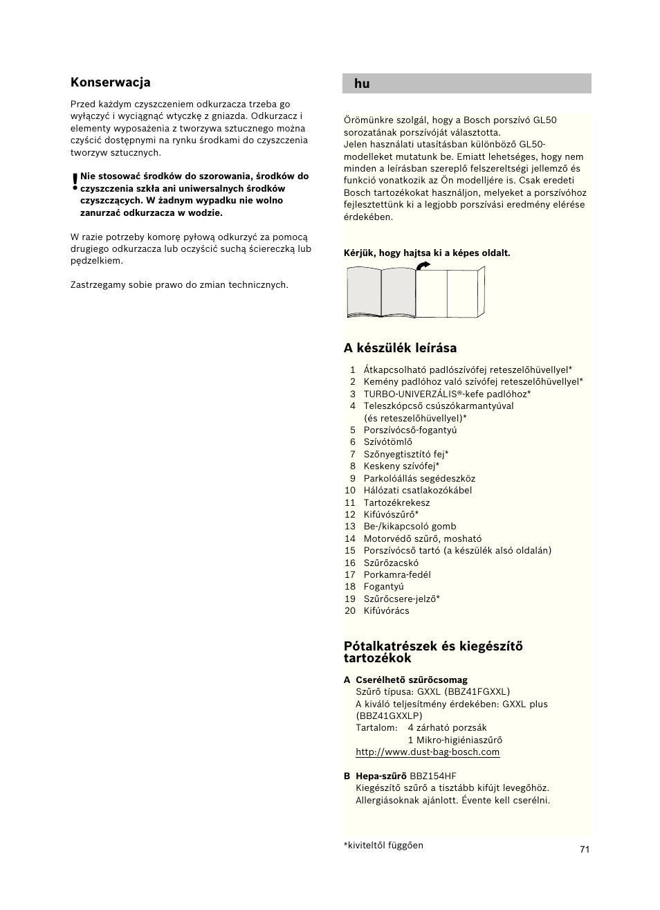 Bosch Freee Bodenstaubsauger mit Staubbeutel BSGL51332 vanilla User Manual | Page 72 / 108