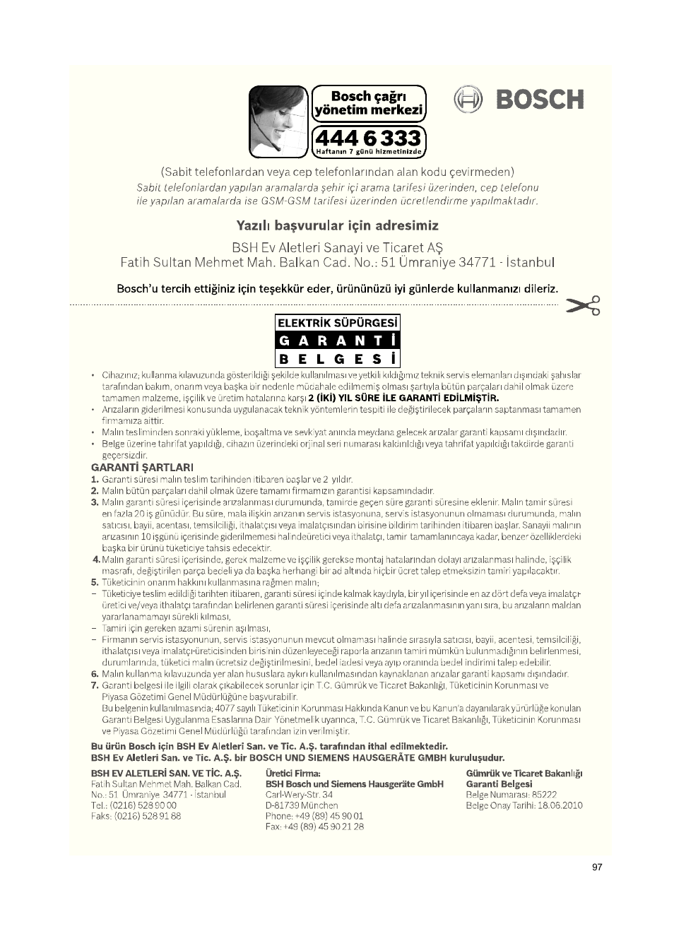 Bosch Freee Bodenstaubsauger mit Staubbeutel BSGL51332 vanilla User Manual | Page 97 / 108