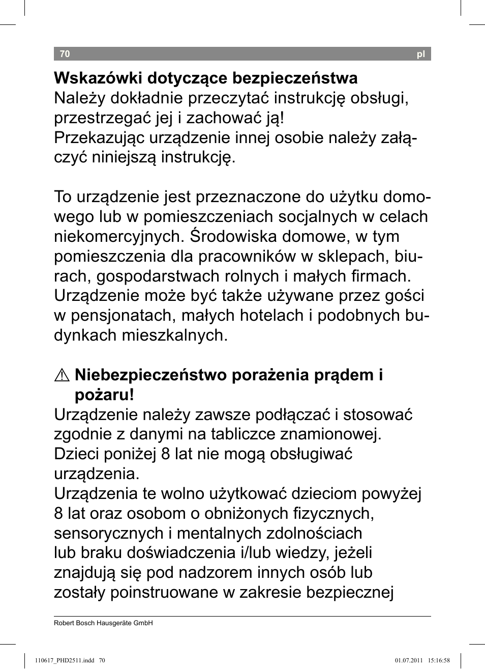 Bosch PHD2511 Haartrockner StarShine DryStyle User Manual | Page 72 / 100