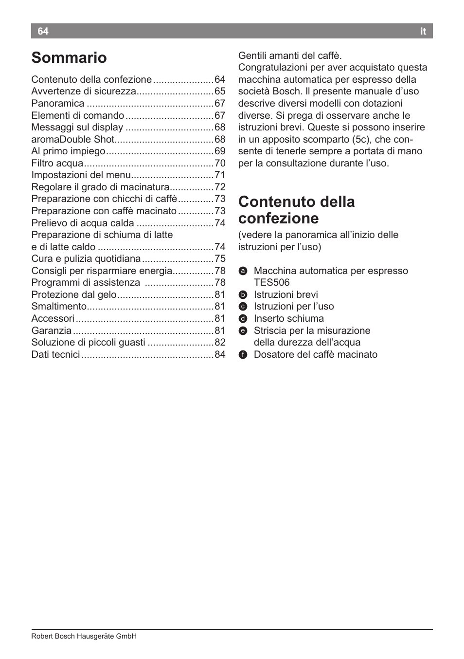 Bosch TES50651DE VeroCafe LattePro Kaffeevollautomat Helles Anthrazit Morning Haze User Manual | Page 68 / 94