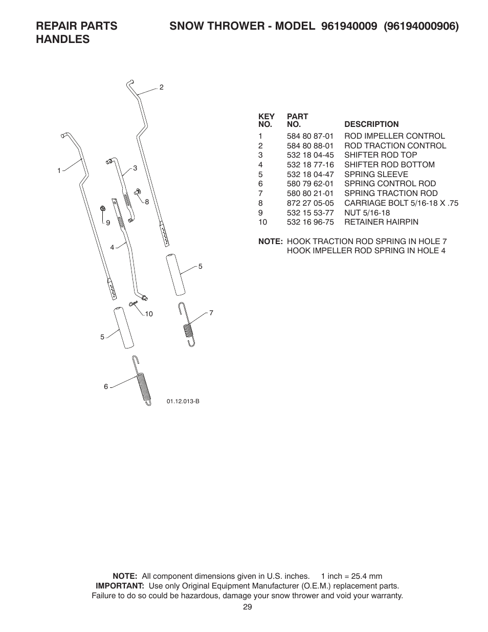 Poulan Pro 961940009 SNOW THROWER User Manual | Page 29 / 44
