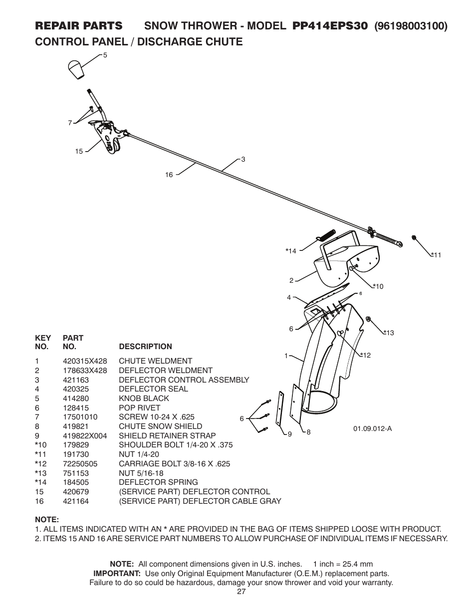 Poulan Pro PP414EPS30 SNOW THROWER User Manual | Page 27 / 44