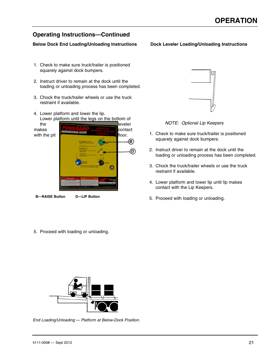 Operation, Operating instructions—continued | Poweramp VS SERIES HYDRAULIC User Manual | Page 23 / 60