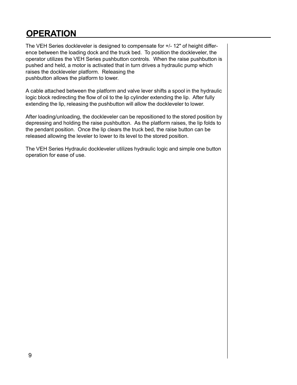 Operation | Poweramp VEH SERIES HYDRAULIC User Manual | Page 13 / 22