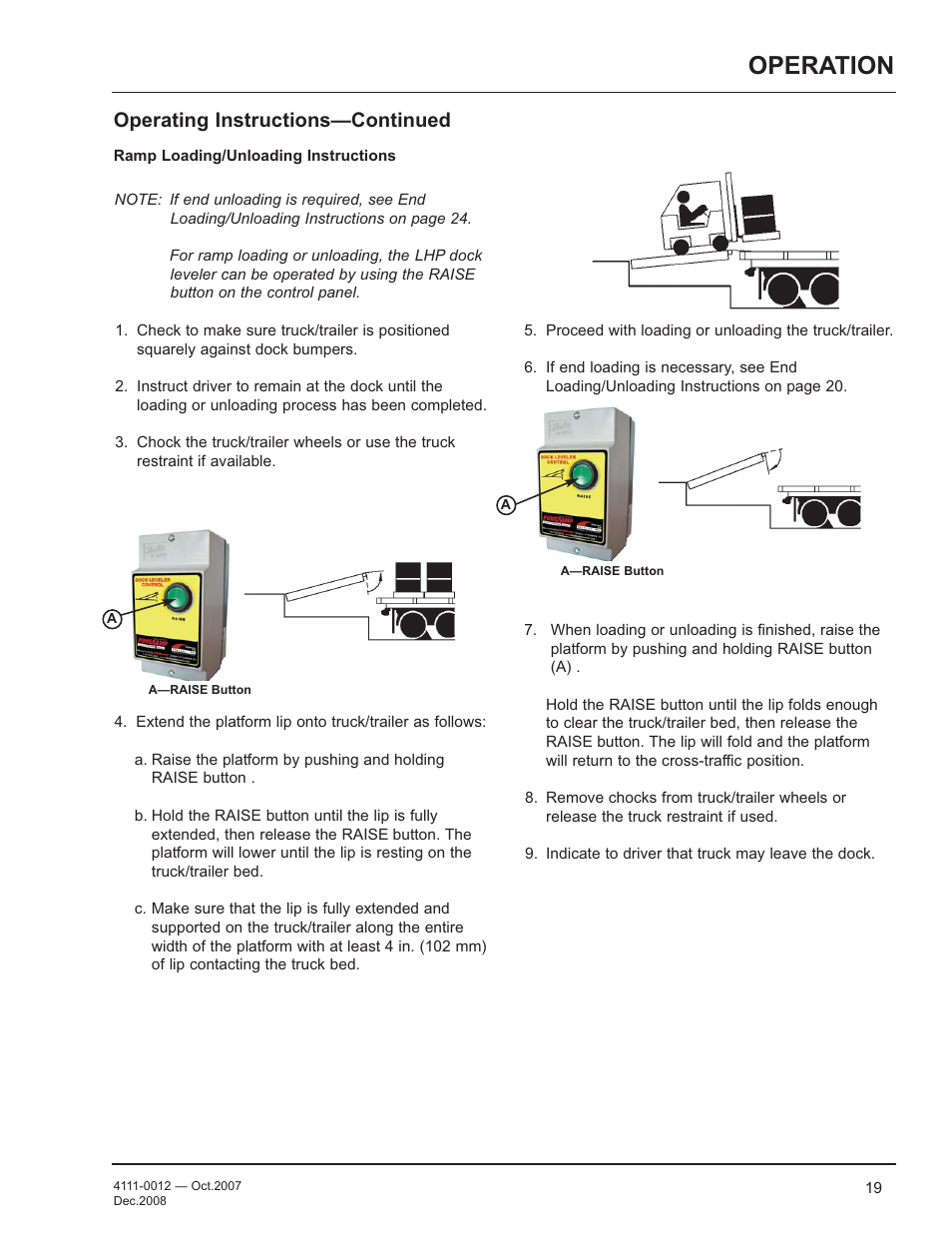 Operation, Operating instructions—continued | Poweramp LHP SERIES HYDRAULIC 4.2009 User Manual | Page 21 / 36