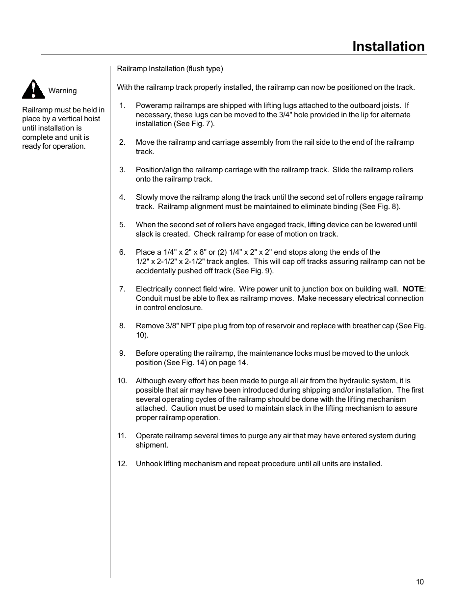 Installation | Poweramp RAIL RAMP SPECIALTY 1.1995 User Manual | Page 13 / 27