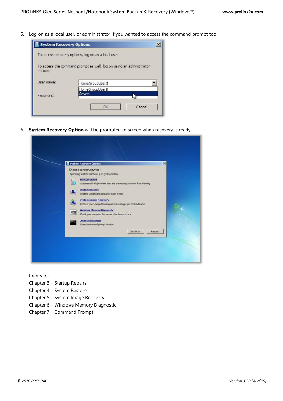 PROLiNK Glee UW2 Backup & Restore Guide User Manual | Page 5 / 21