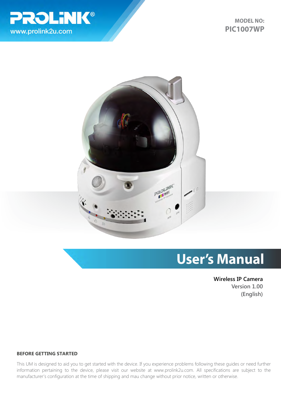 PROLiNK PIC1007WP User Manual User Manual | 43 pages