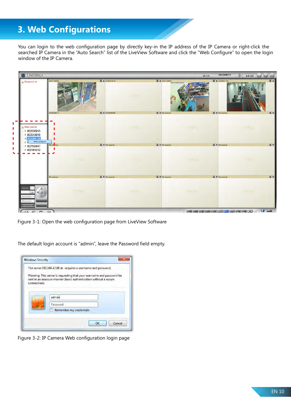 Web configurations | PROLiNK PIC1007WP User Manual User Manual | Page 10 / 43