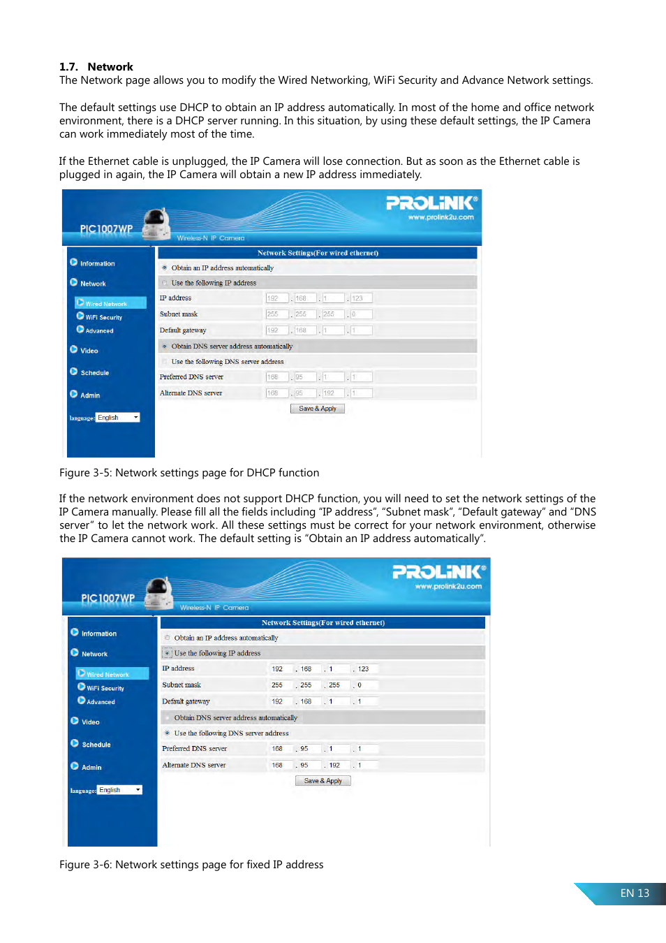 PROLiNK PIC1007WP User Manual User Manual | Page 13 / 43