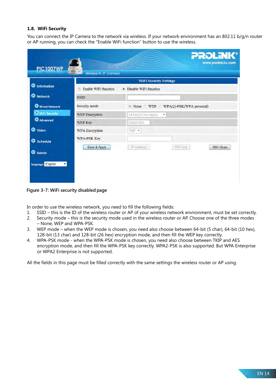 PROLiNK PIC1007WP User Manual User Manual | Page 14 / 43