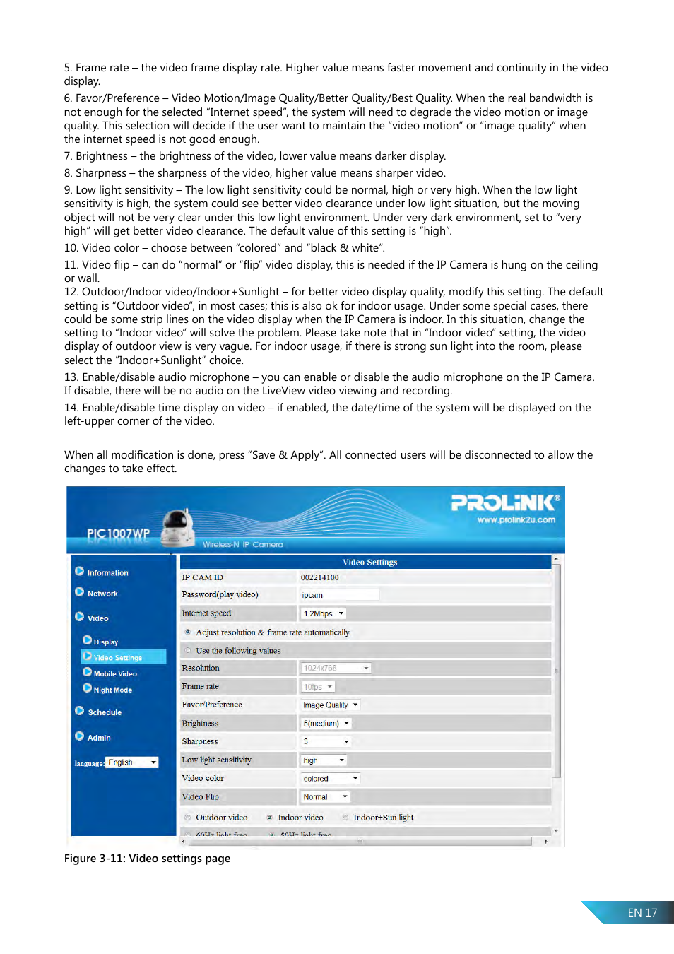 PROLiNK PIC1007WP User Manual User Manual | Page 17 / 43