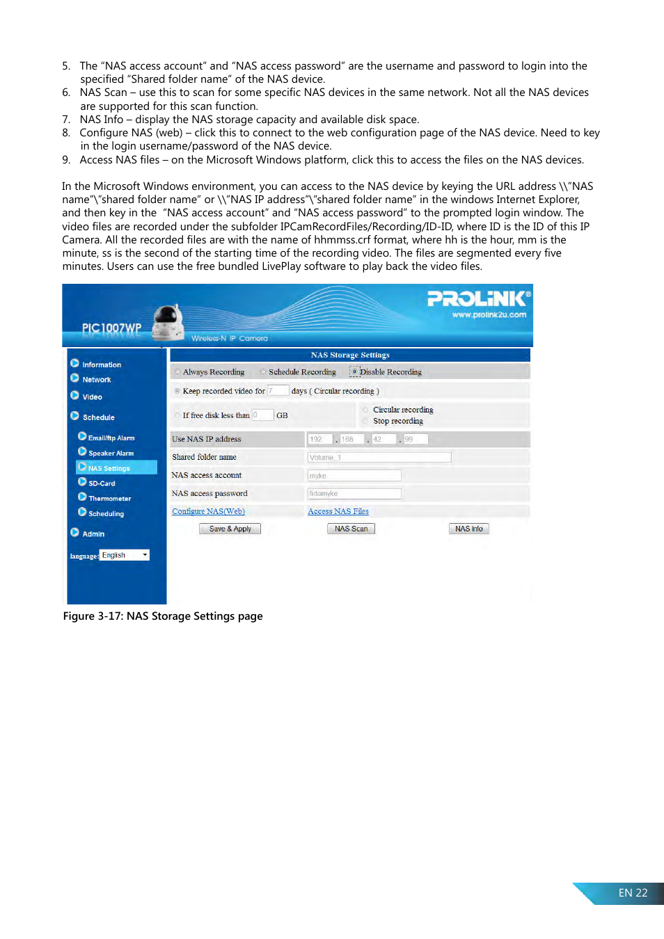 PROLiNK PIC1007WP User Manual User Manual | Page 22 / 43