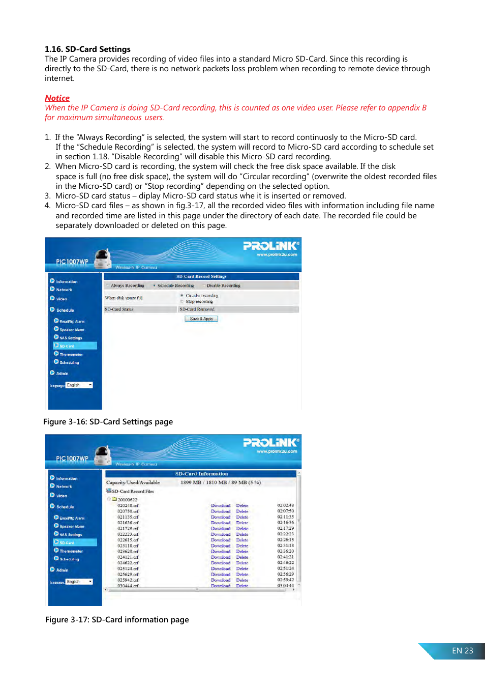 PROLiNK PIC1007WP User Manual User Manual | Page 23 / 43