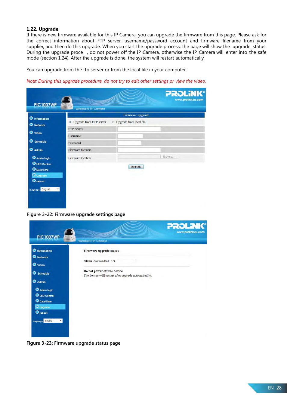 PROLiNK PIC1007WP User Manual User Manual | Page 28 / 43