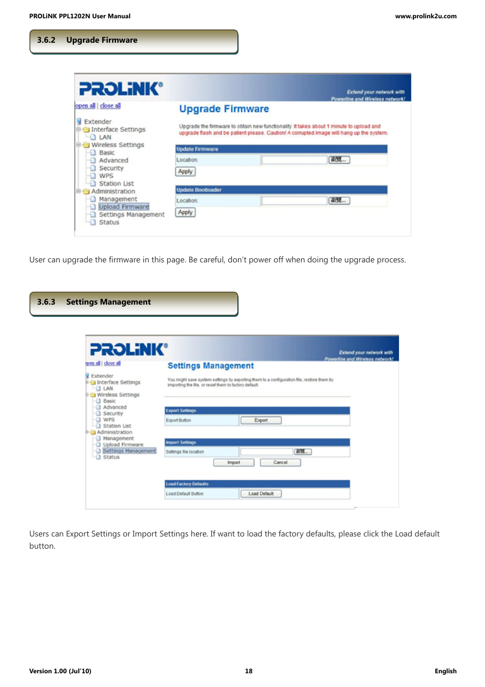 PROLiNK PPL1202N Quick Installation Guide User Manual | Page 18 / 99