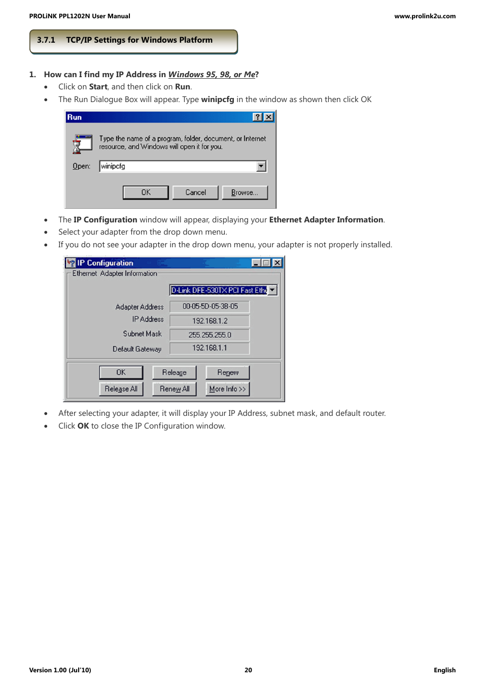 PROLiNK PPL1202N Quick Installation Guide User Manual | Page 20 / 99