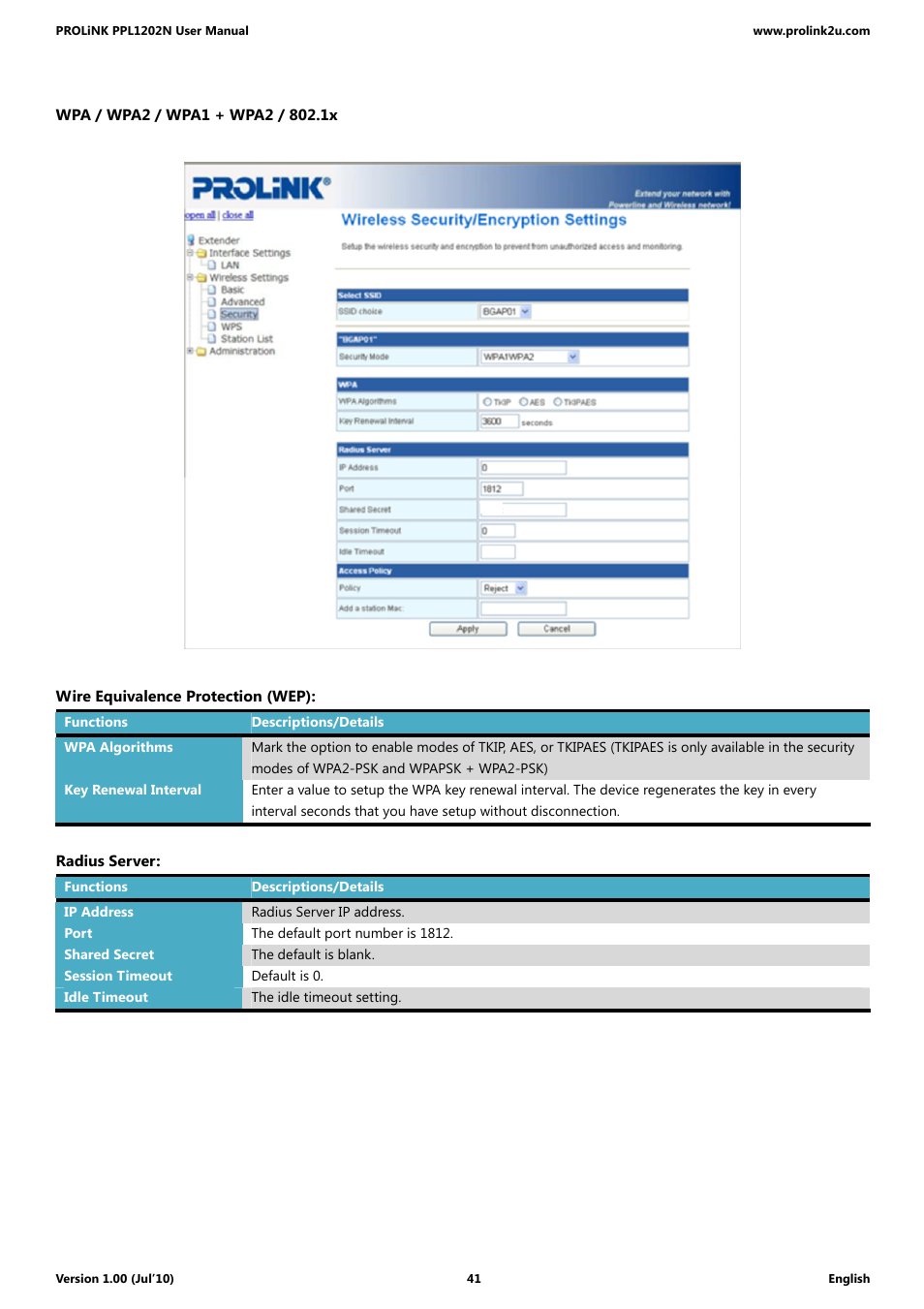 PROLiNK PPL1202N Quick Installation Guide User Manual | Page 41 / 99