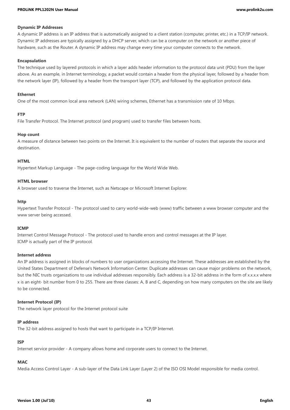 PROLiNK PPL1202N Quick Installation Guide User Manual | Page 43 / 99