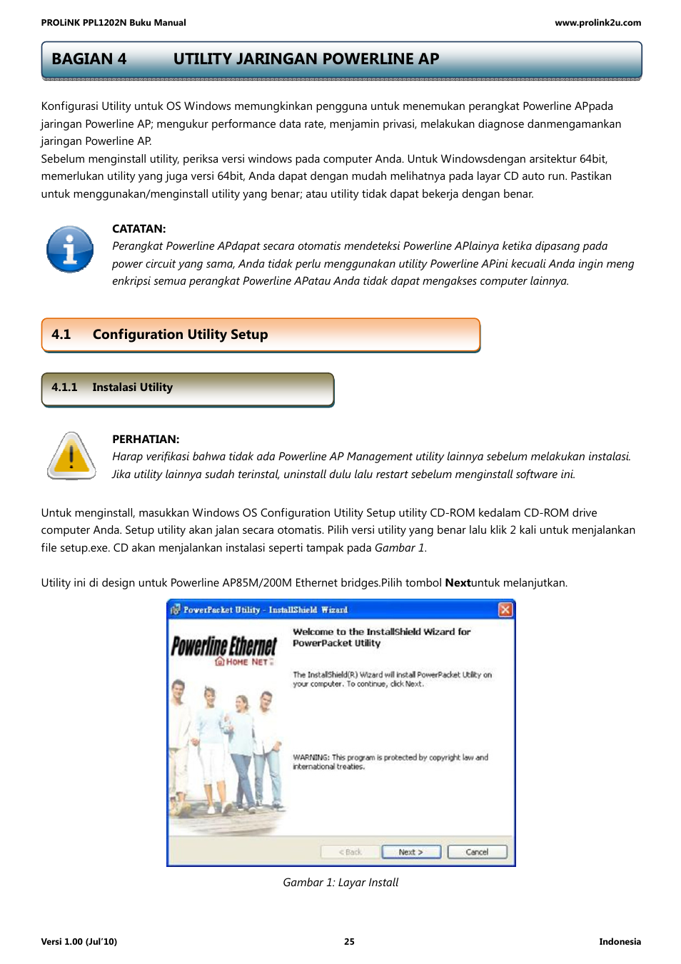 Bagian 4 utility jaringan powerline ap | PROLiNK PPL1202N Quick Installation Guide User Manual | Page 75 / 99