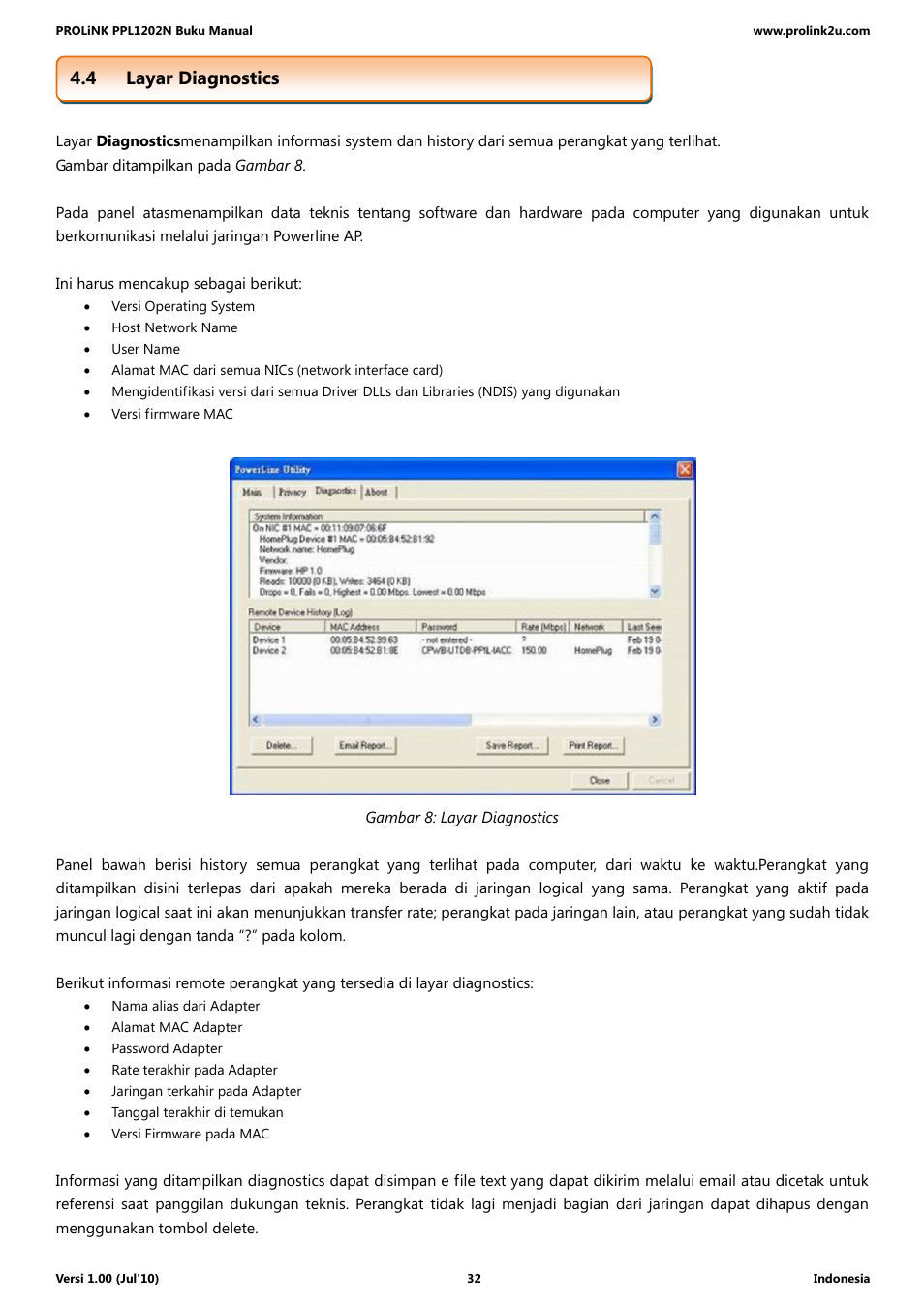 4 layar diagnostics | PROLiNK PPL1202N Quick Installation Guide User Manual | Page 82 / 99